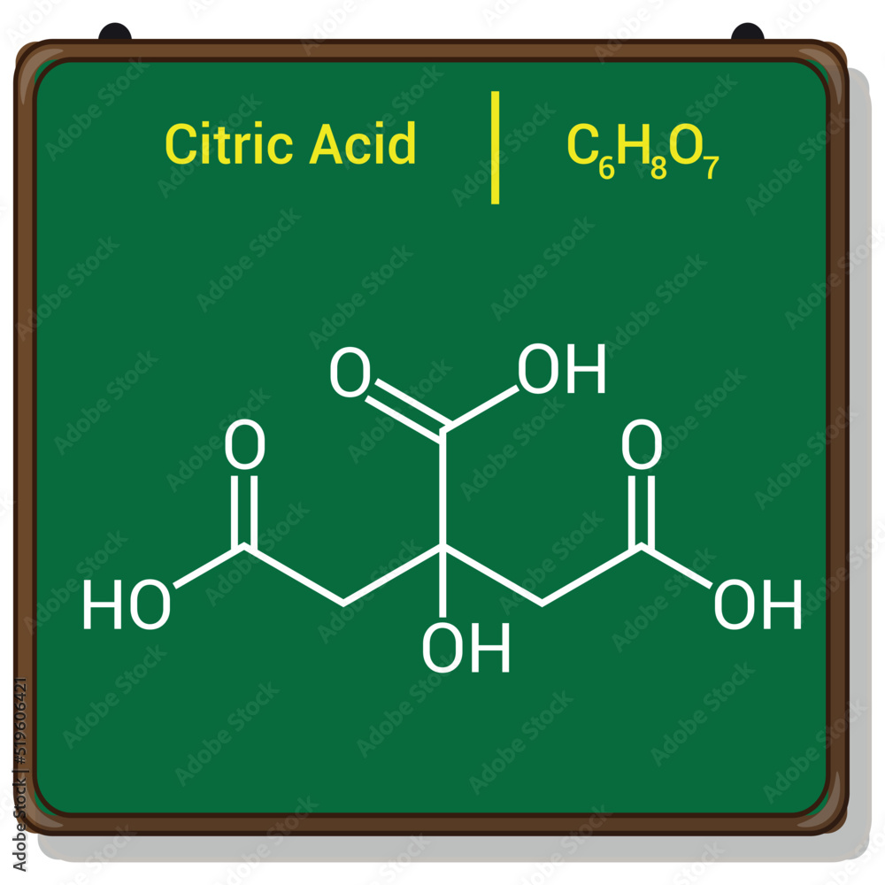 chemical structure of Citric acid (C6H8O7) chemical structure of Citric acid (C6H8O7)