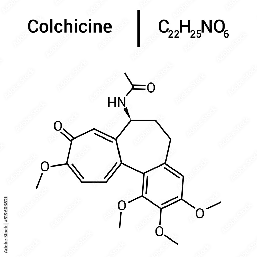 chemical structure of Colchicine (C22H25NO6) chemical structure of Colchicine (C22H25NO6)