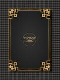 rectangular gold frame decoration vintage calligraphy border frame luxury elegant design