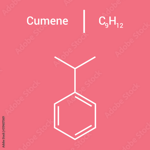 chemical structure of Cumene (C9H12) photo
