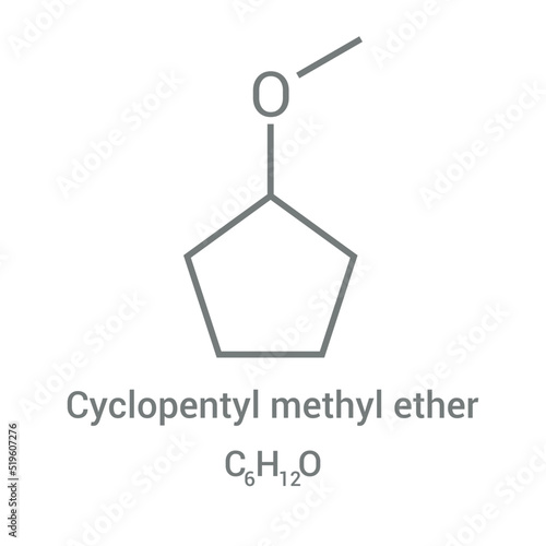 chemical structure of Cyclopentyl methyl ether (C6H12O)