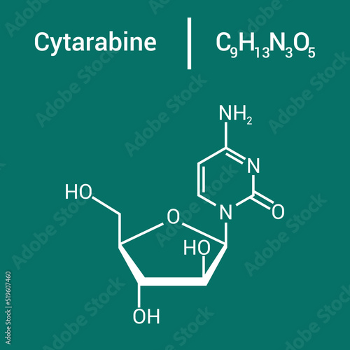 chemical structure of Cytarabine (C9H13N3O5) photo