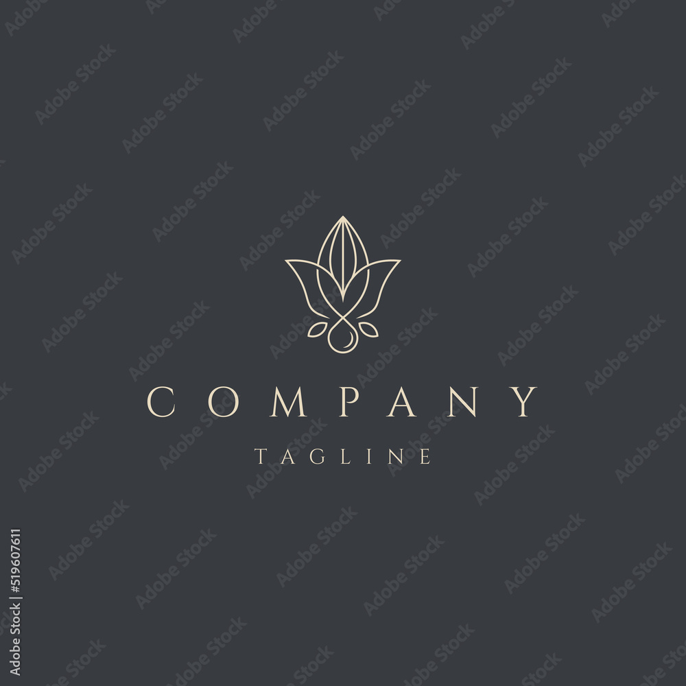 Flower line art style. flower luxury beauty salon, fashion, skincare, cosmetic and spa products Flower line art style. flower luxury beauty salon, fashion, skincare, cosmetic and spa products