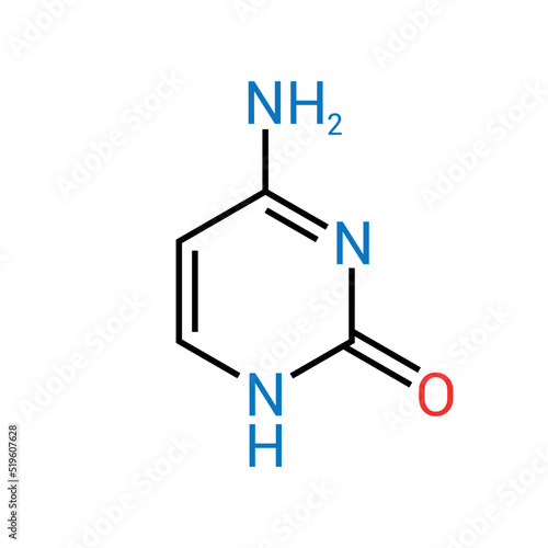 chemical structure of Cytosine (C4H5N3O) photo