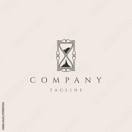 Hourglass vintage icon logo vector illustration design