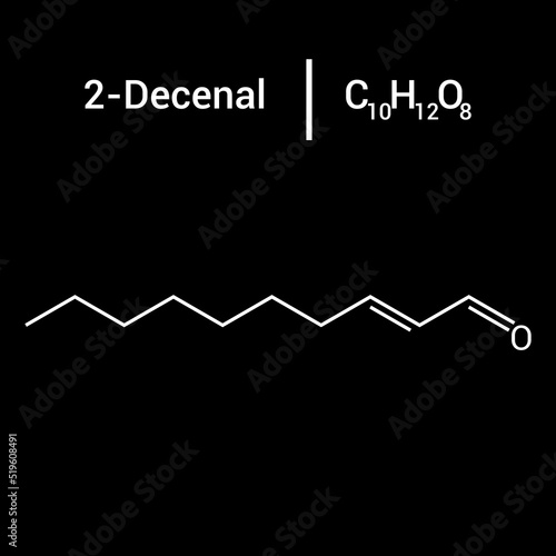 chemical structure of 2-Decenal (C10H18O) photo