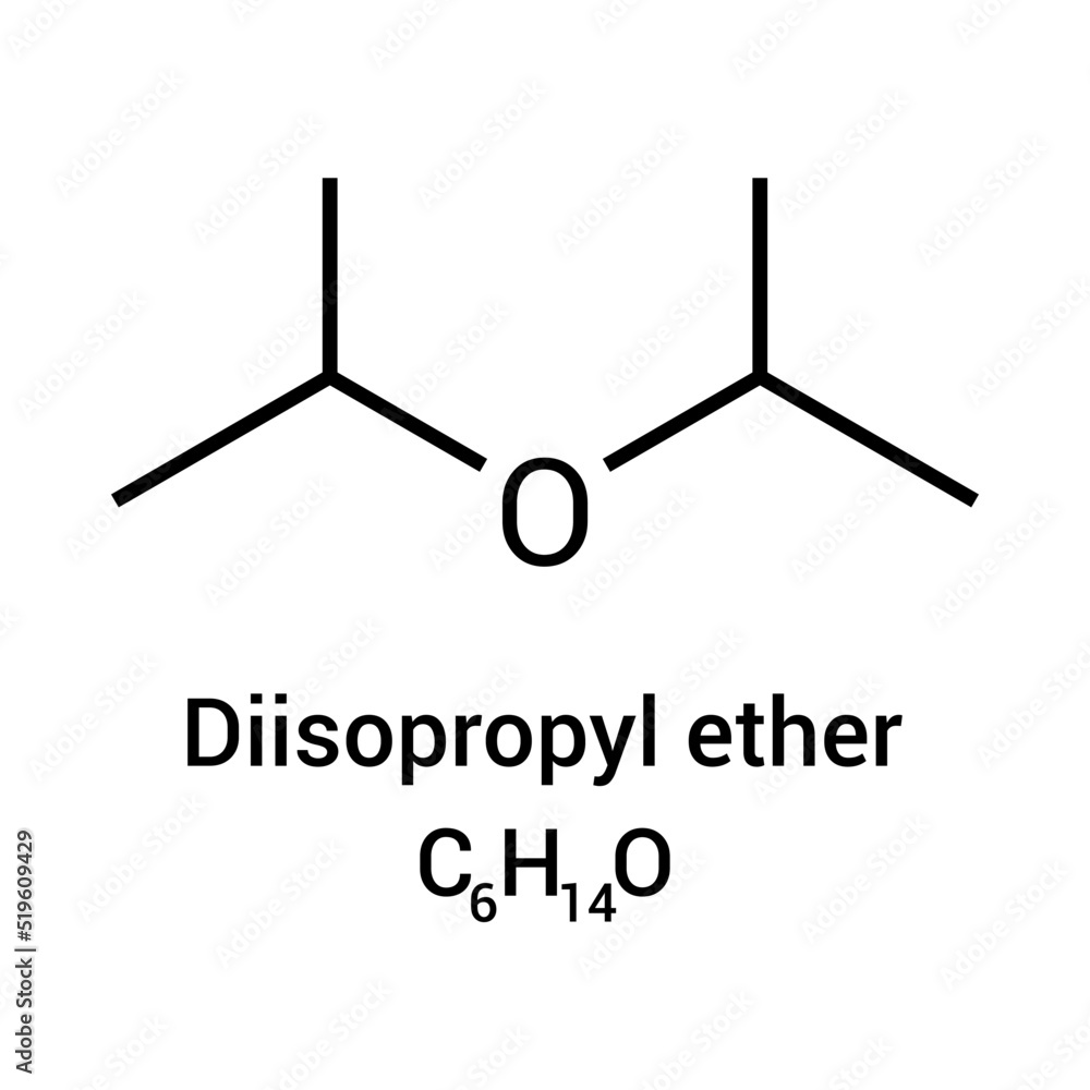 chemical structure of Diisopropyl ether (C6H14O) chemical structure of Diisopropyl ether (C6H14O)