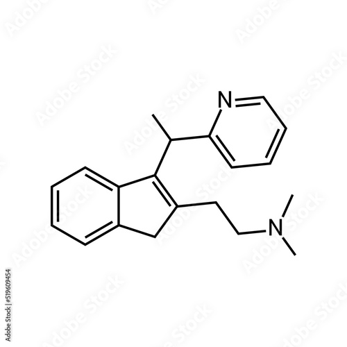 chemical structure of Dimetindene (C20H24N2)