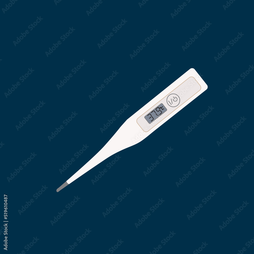 Digital thermometer for checking human body temperature stock illustration Digital thermometer for checking human body temperature stock illustration