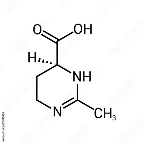 chemical structure of Ectoine (C6H10N2O2)