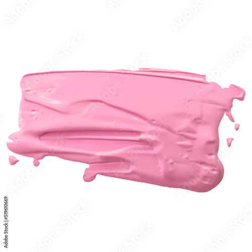 Acrylic paint smear on white background.