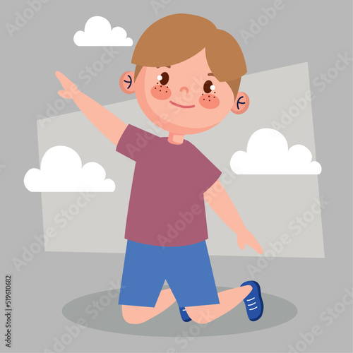 boy kneeling position