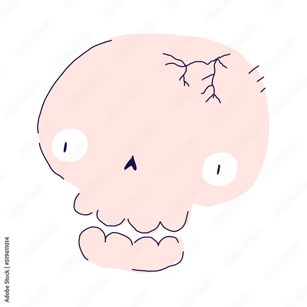 Skull cartoon. Halloween dead head skeleton. Cartoon vector illustration isolated on white background. Skull cartoon. Halloween dead head skeleton. Cartoon vector illustration isolated on white background.