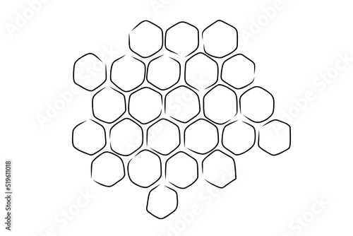 propolis honey comb sketch. hand drawn grunge honeycomb. Black and white image bee wax. Bee honey and propolis doodle vector.