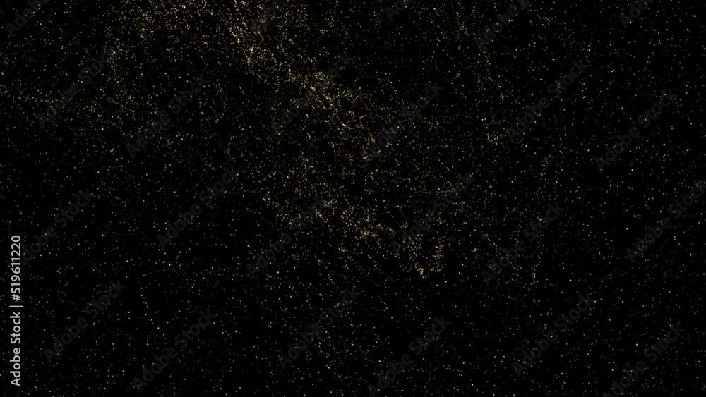 Dust Waves. Particle gold dust flickering on black background. Gold ...