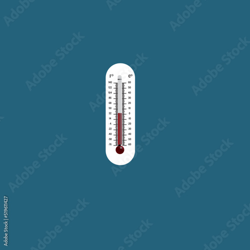 Thermometers with high and low-temperature stock illustration.