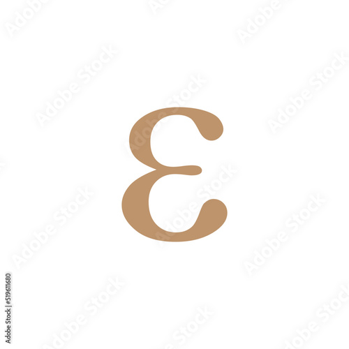 epsilon greek symbol vector illustration isolated on white background. Greek alphabet. photo
