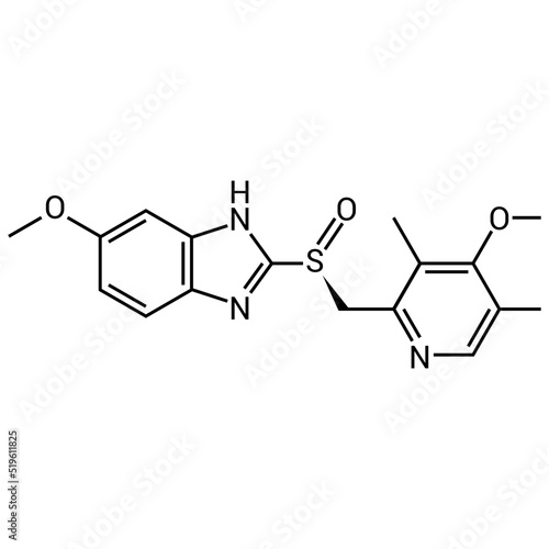chemical structure of Esomeprazole (C17H19N3O3S) photo