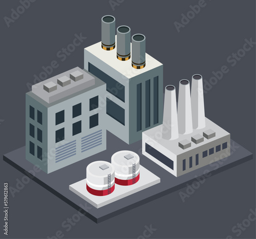 industrial company isometric style