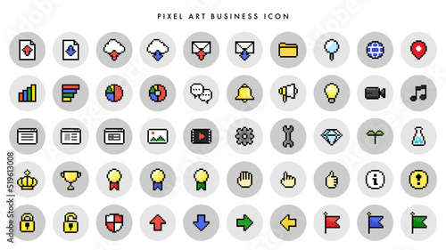 ドット絵 ビジネス アイコンセット02