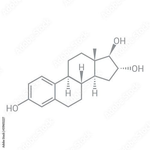 chemical structure of Estriol (C18H24O3)