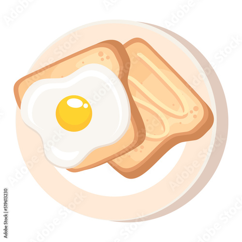 egg fried in bread toast