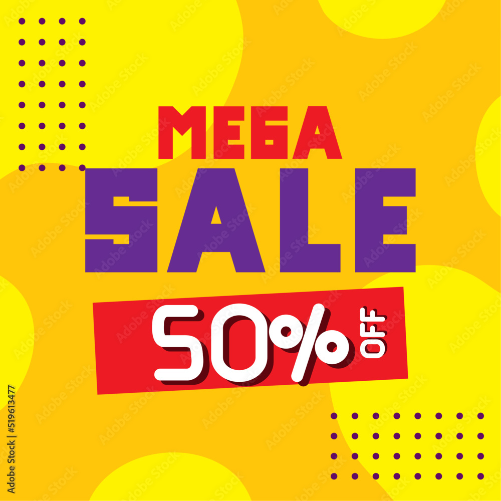mega sale percent marketing banner