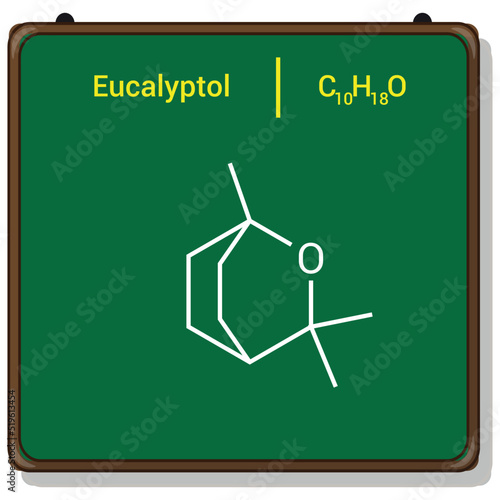 chemical structure of Eucalyptol (C10H18O) photo