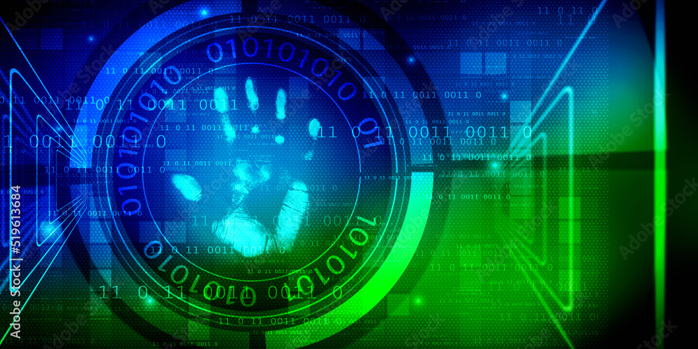 2d Illustration Fingerprint Scanning Technology Concept 2d Illustration Fingerprint Scanning Technology Concept