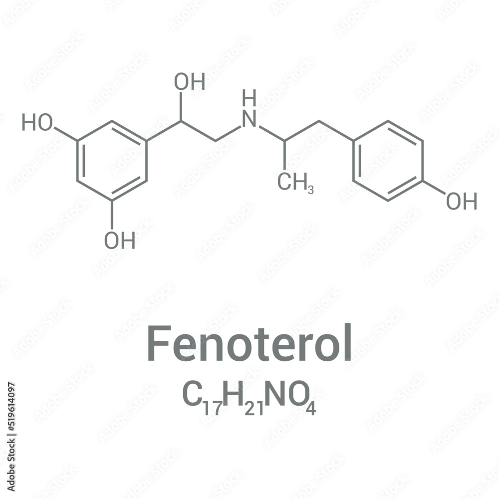 chemical structure of Fenoterol (C17H21NO4)