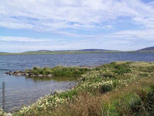 View of a loch near the Ring of Brodgar, Orkney Mainland, Orkney Islands, Scotland, United Kingdom