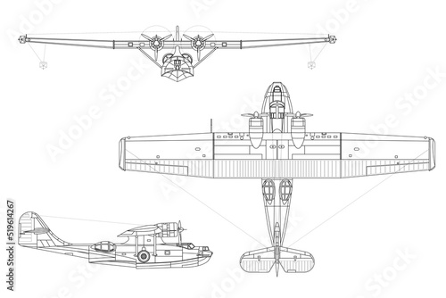 Quadro em tela Avión de patrulla marina Catalina