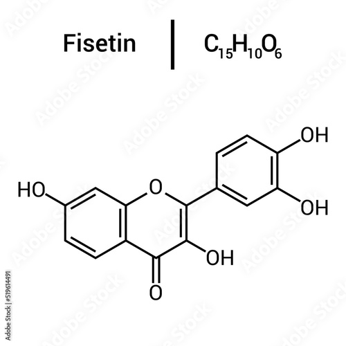 chemical structure of Fisetin (C15H10O6)