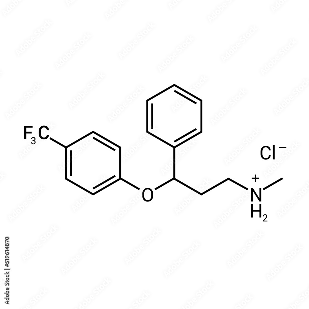 chemical structure of fluoxetine hydrochloride (C17H19ClF3NO) chemical structure of fluoxetine hydrochloride (C17H19ClF3NO)