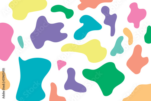 Imagen vectorial de manchas de agua con colores pastel en un fondo blanco 
