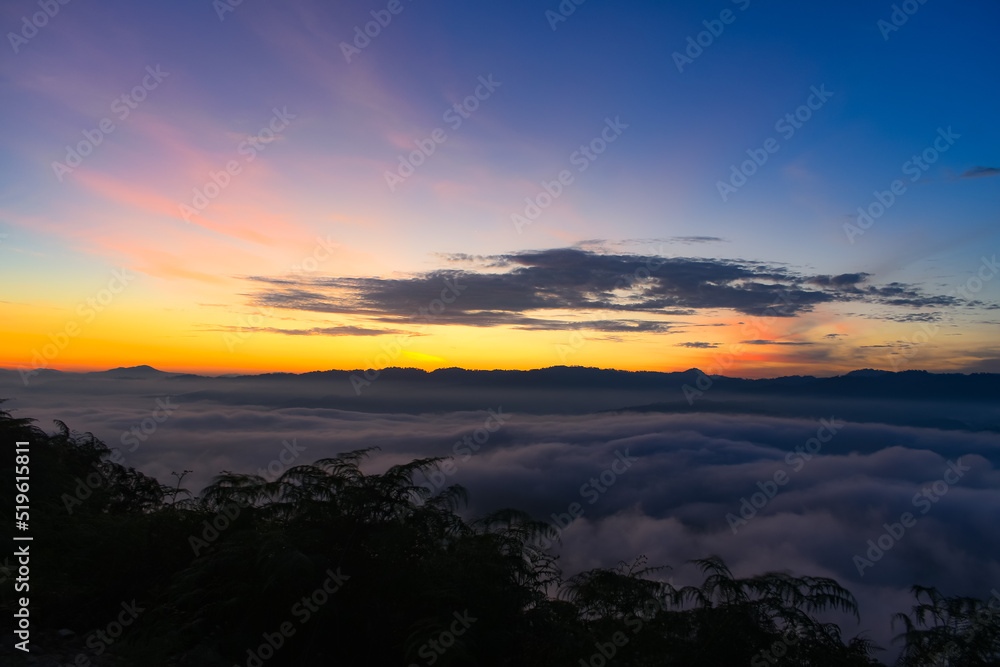 dusk sky and twilight in morning day with soft cloud and some foggy for nature advertising background and texture space dusk sky and twilight in morning day with soft cloud and some foggy for nature advertising background and texture space