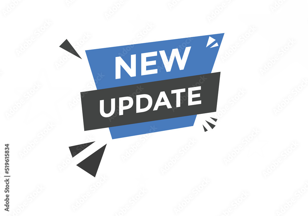 New update button. New update speech bubble
New update button. New update speech bubble