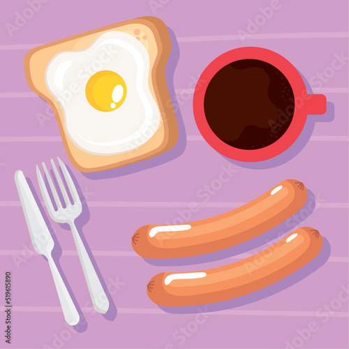 breakfast sausages and coffee