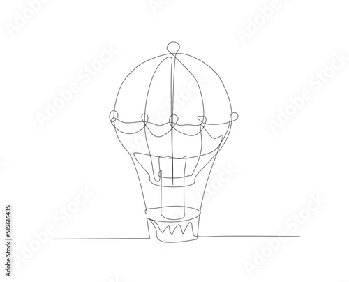Continuous line drawing of Air Balloon.