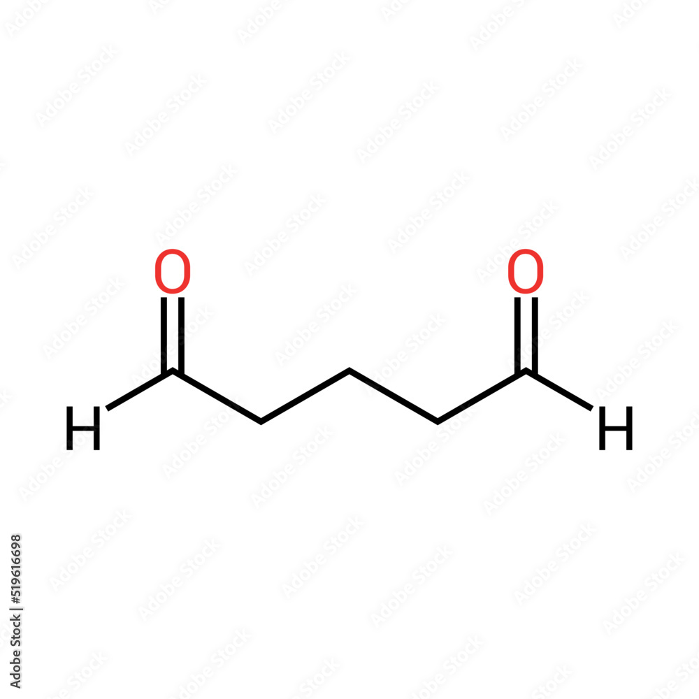 chemical structure of Glutaraldehyde (C5H8O2)
