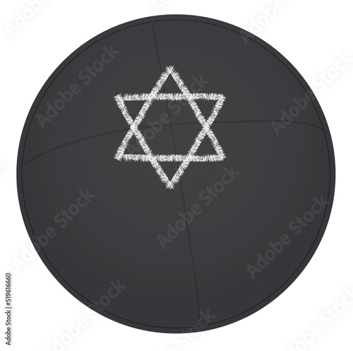 Jewish hat top view. vector