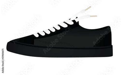 Black sneaker shoe. vector illustration