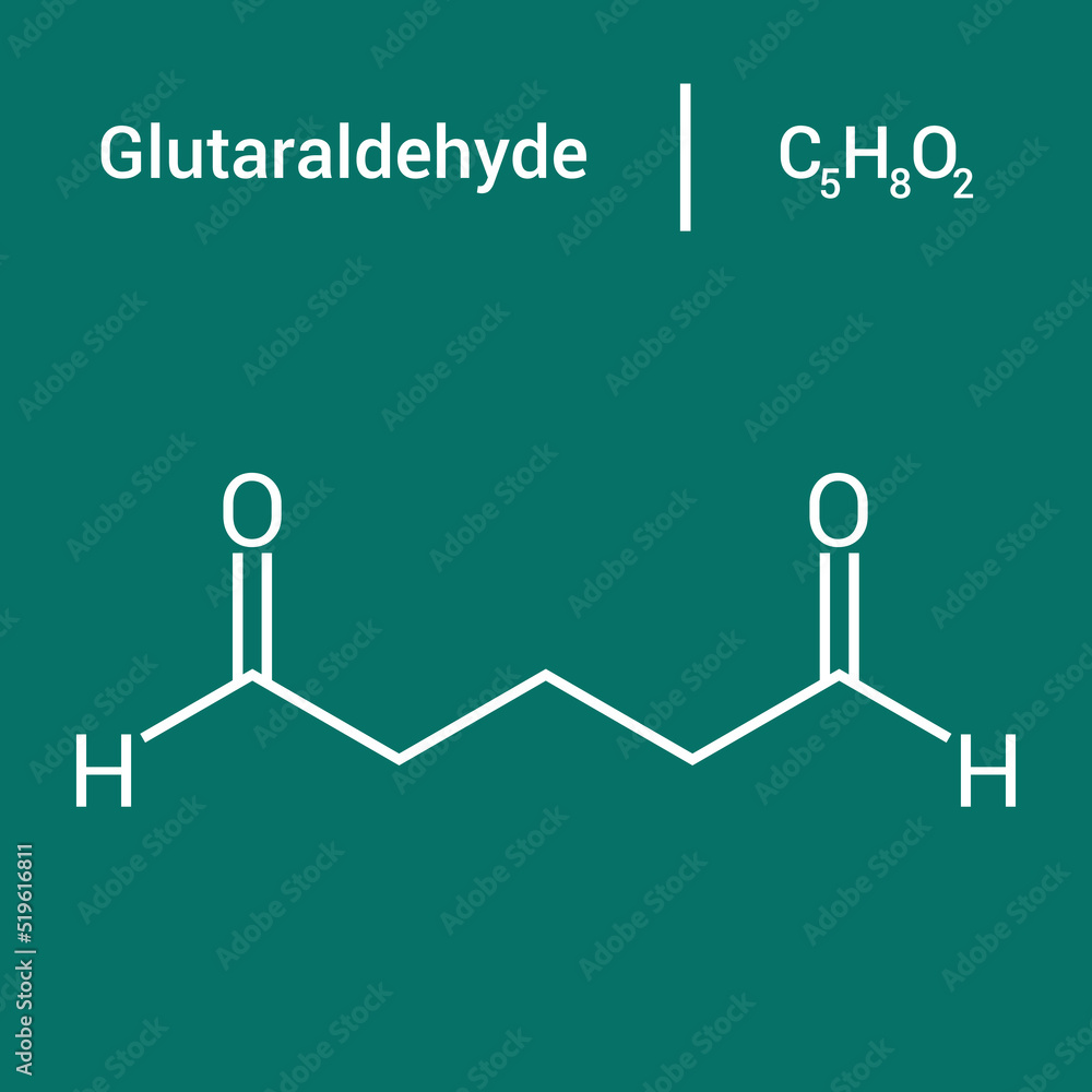 chemical structure of Glutaraldehyde (C5H8O2) Stock Vector Adobe Stock
