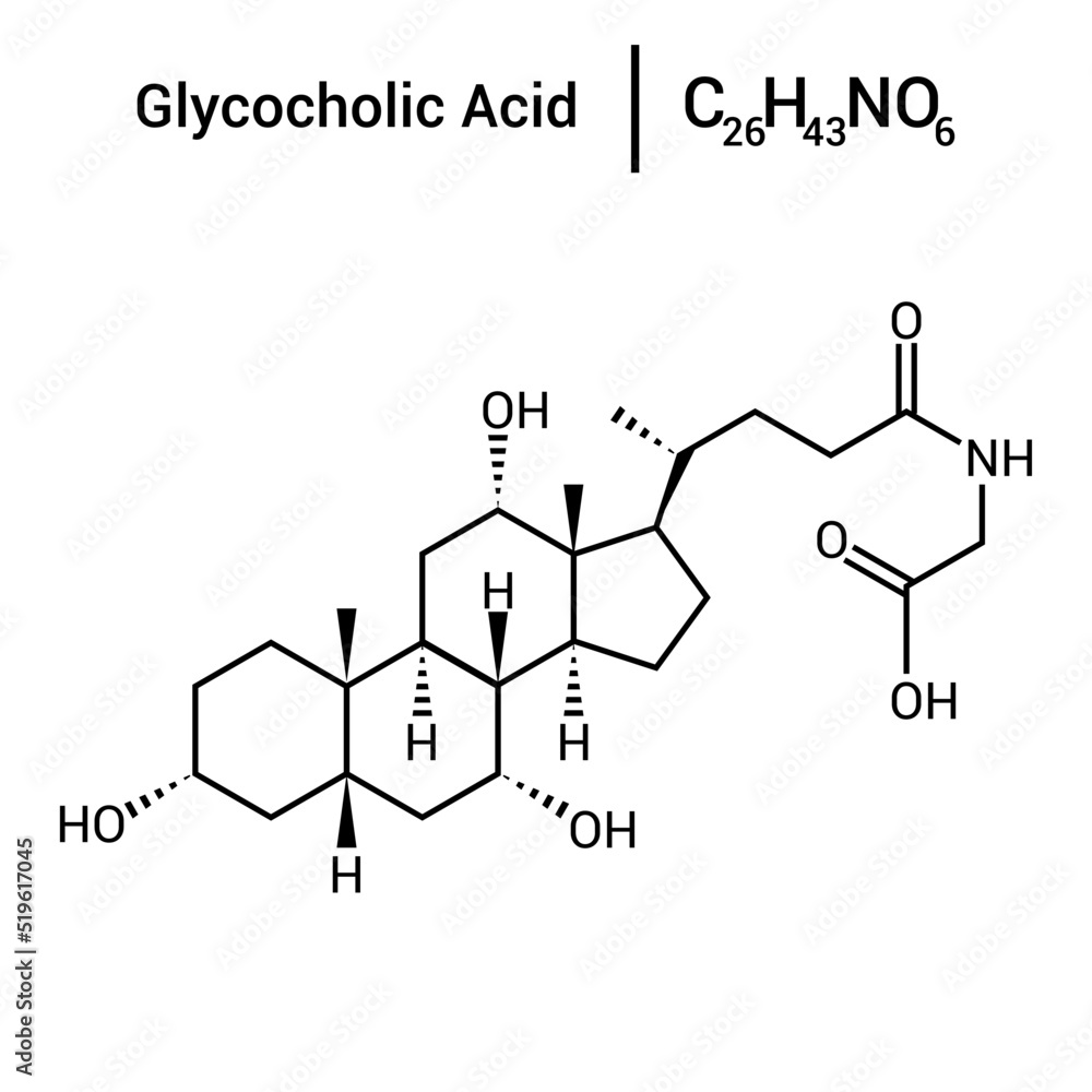chemical structure of Glycocholic acid (C26H43NO6) chemical structure of Glycocholic acid (C26H43NO6)
