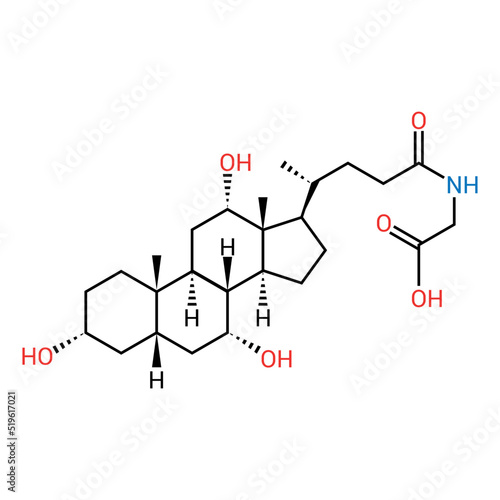 chemical structure of Glycocholic acid (C26H43NO6)