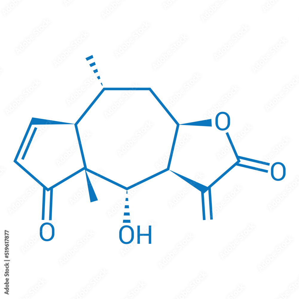 chemical structure of helenalin (C15H18O4) chemical structure of helenalin (C15H18O4)