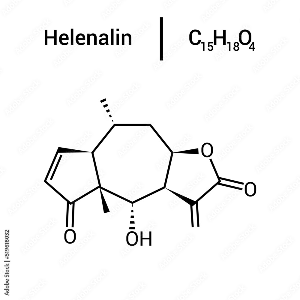 chemical structure of helenalin (C15H18O4) chemical structure of helenalin (C15H18O4)