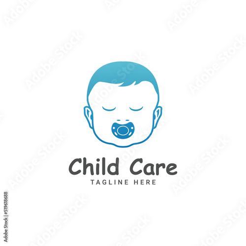 Free Download Child care logo. Baby sleeping logo. Baby logo. Baby care icon. vector illustration - GFXLoad