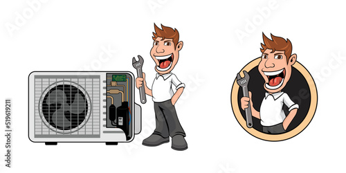 HVAC logo character design illustration vector eps format , suitable for your design needs, logo, illustration, animation, etc.