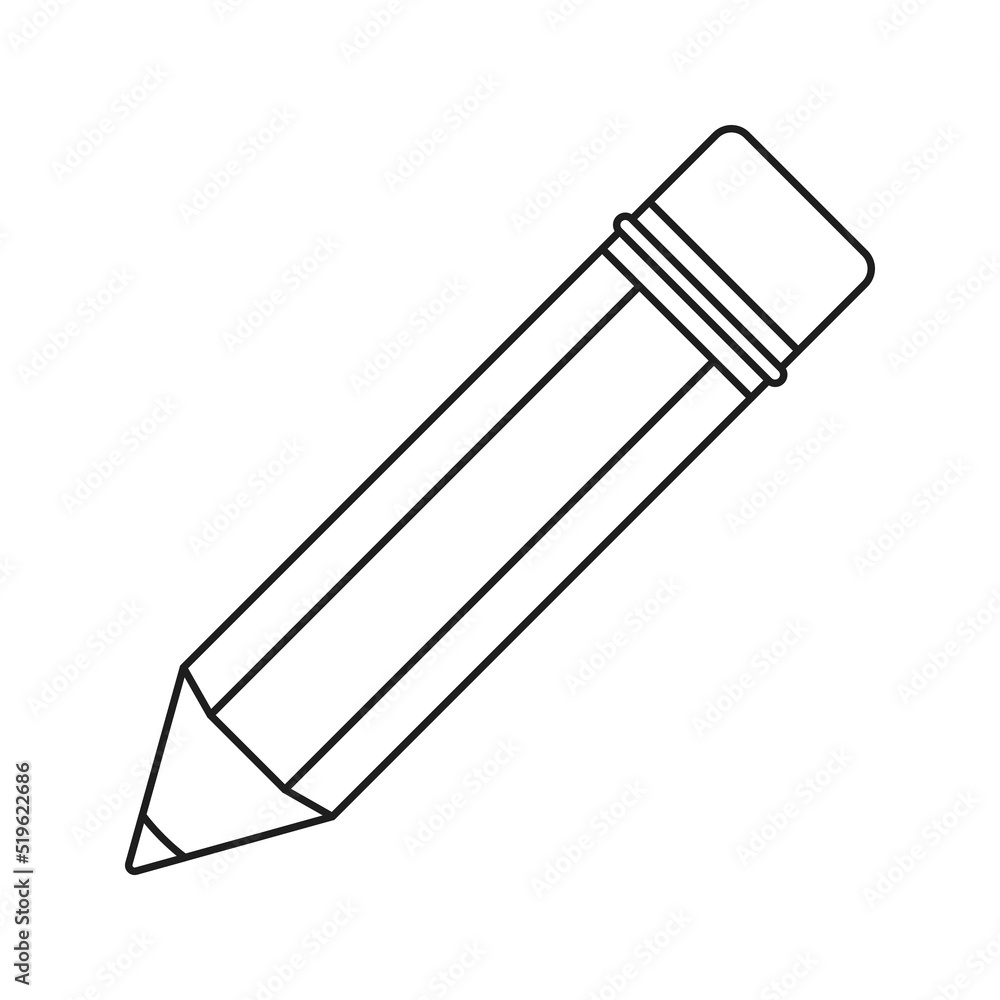 Pencil badge isolated on white background. Vector illustration Pencil badge isolated on white background. Vector illustration